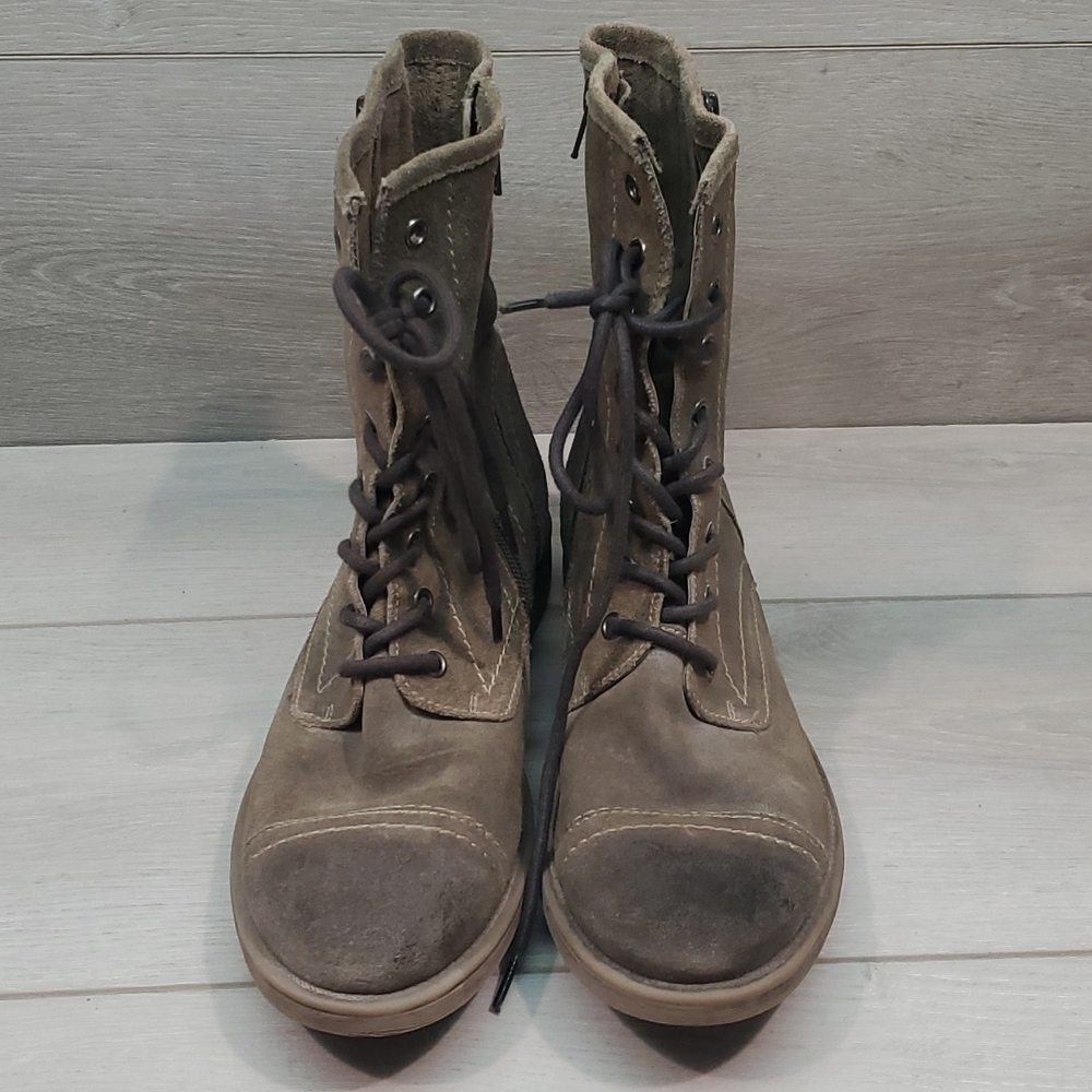 ROAN by Bed StuWomens Burnished High Top Lace Up Military Moto Boots shoes sz 10 - Picture 4 of 13